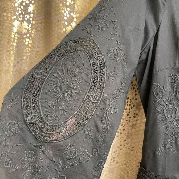 Victoria’s Secret Black Gothic Victorian Embroidered Doll Dress, Small, Size 4 N - Picture 5 of 12